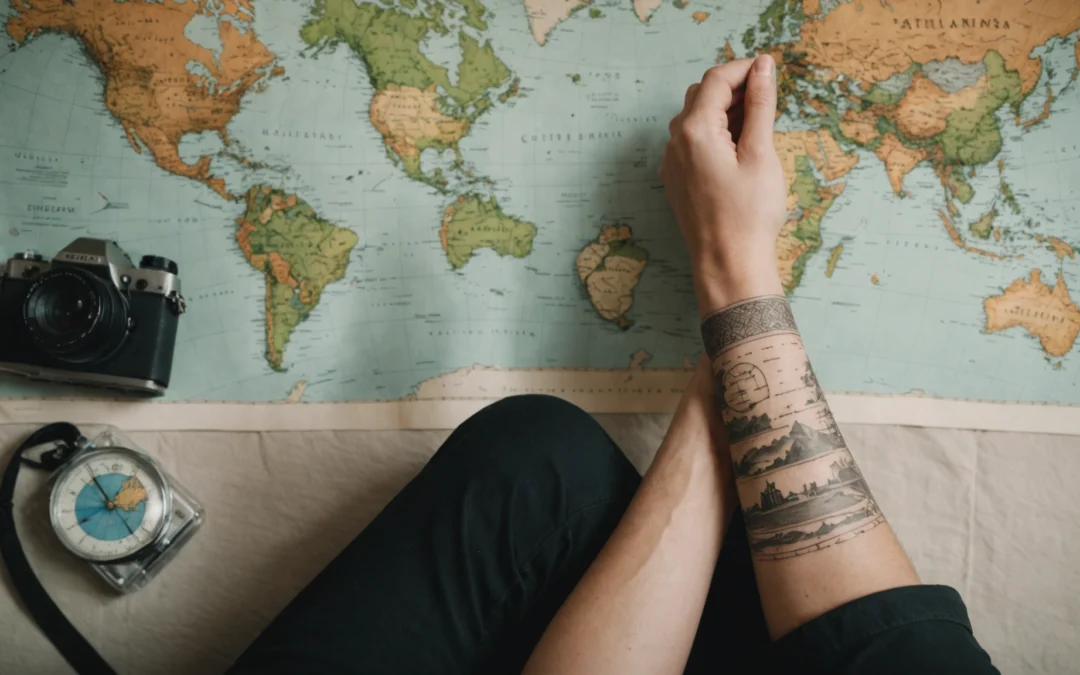 tatouage carte du monde